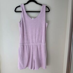 COS Lavender Terry Cloth Romper Sleeveless Scoop Neck Cotton Loungewear Medium